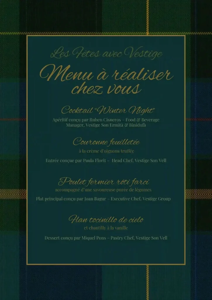 menu noel vestige menu noel vestige